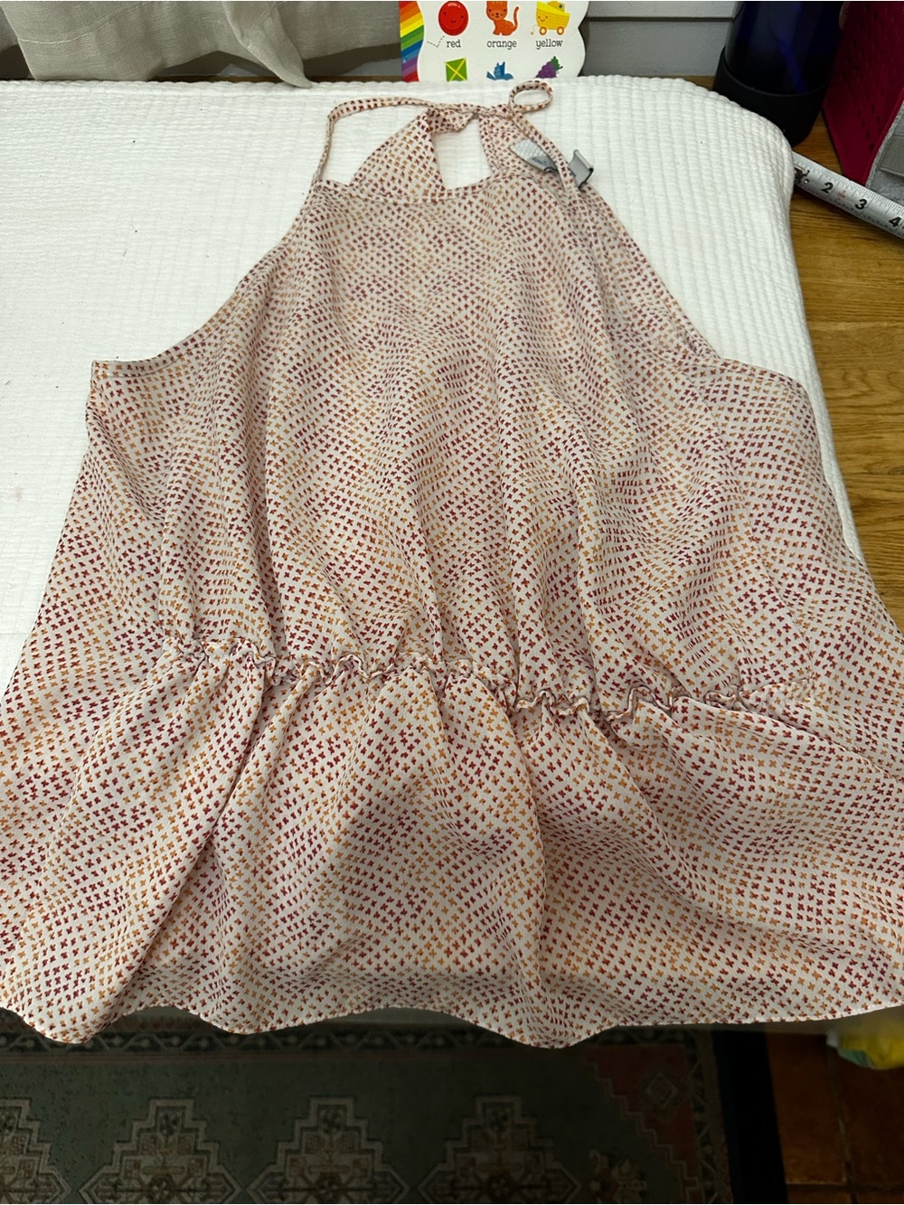 Lightweight Halter tank with Red Cross Dot Print size S